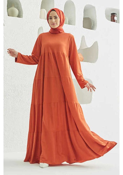 6400-ANCELINA Büzgülü Elbise Tarçın fiyatları