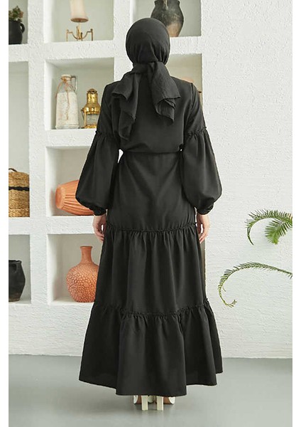 6567-CARLA Büzgülü Elbise Siyah fırsatları