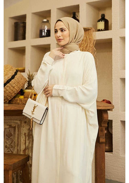 6571-KREP Abaya Ekru