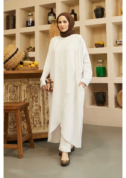 6394-STANDART Tunik Beyaz