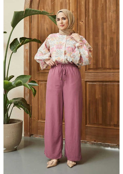 1105-ANCELINA Lastikli Pantolon Lila fiyatları