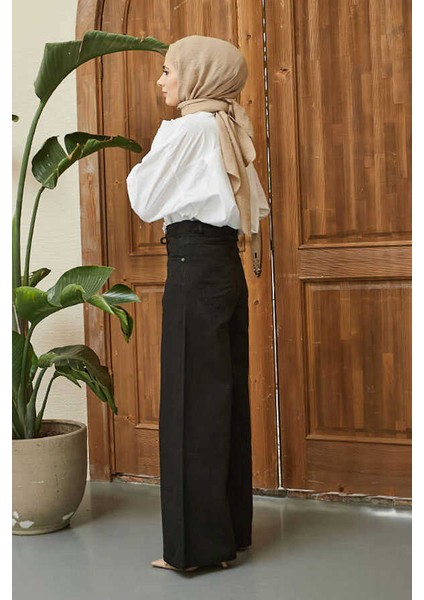 1123-BAĞCIKLI Bol Paça Pfd Pantolon Siyah fiyatları