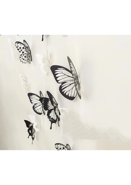 Else Nippon 18 Adet 3D Duvar Sticker Çift Kanatlı Kelebek Pvc Wall Sticker Butterfly