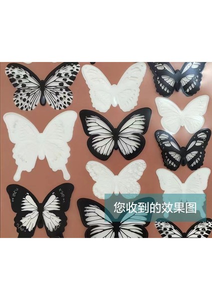 Else Nippon 18 Adet 3D Duvar Sticker Çift Kanatlı Kelebek Pvc Wall Sticker Butterfly