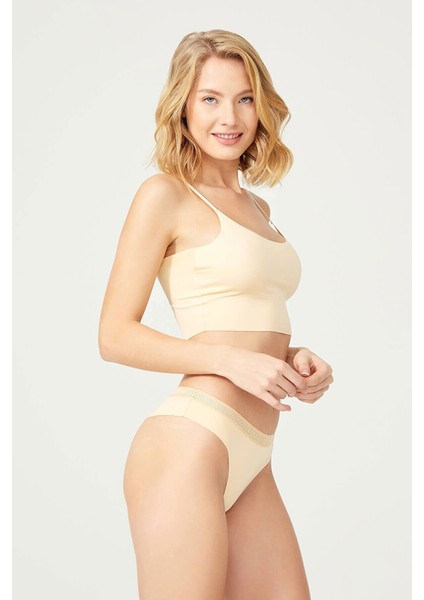 Kadın File Lastik Lazer Kesim Brazilian Külot Iz Yapmaz Bikini