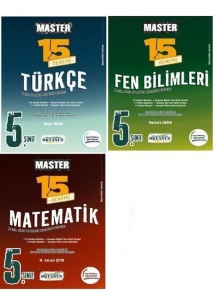 5. Sınıf Master Türkçe | Fen Bilimleri | Matematik Deneme Seti