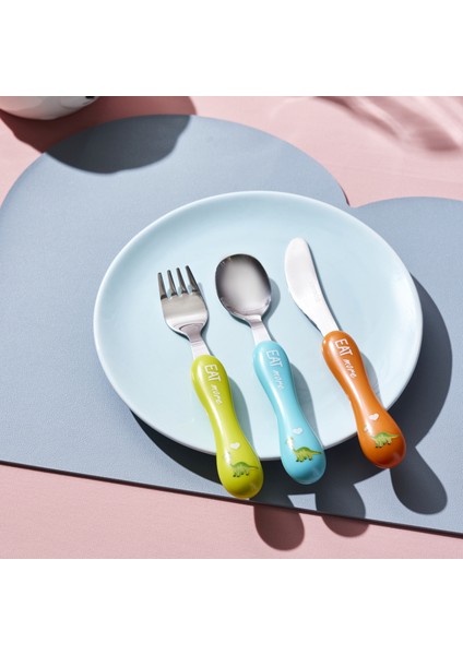 Dinazor 3 Parça Çocuk Çatal Kaşık Bıçak Seti