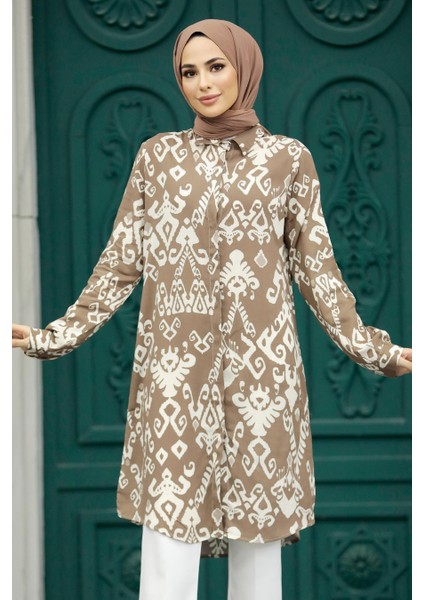 - Desenli Vizon Tesettür Viskon Tunik 11627V fiyatları