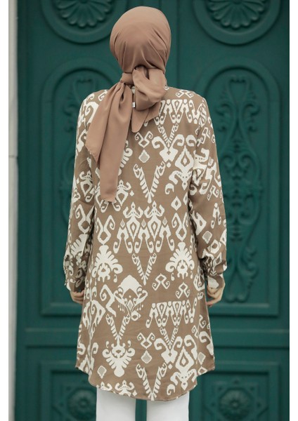 - Desenli Vizon Tesettür Viskon Tunik 11627V modelleri