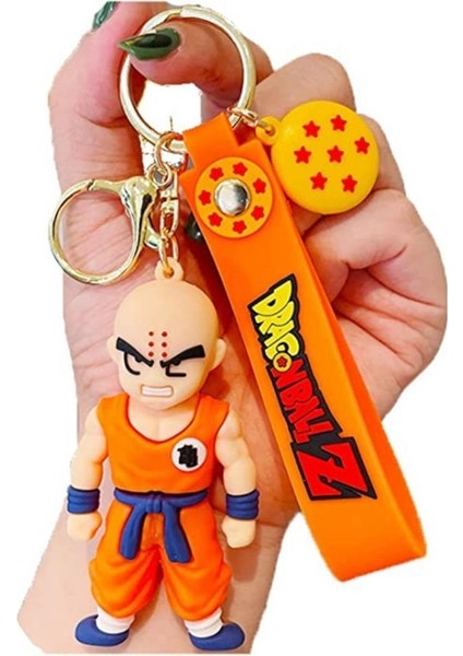 Anime Dragon Ball Z Ejderha Topu Krillin 3D Silikon Anahtarlık