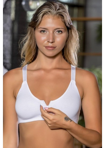 1061 Kadın Pamuklu Önden Açılır Desteksiz Bralet Sporcu Medikal Sütyen modelleri