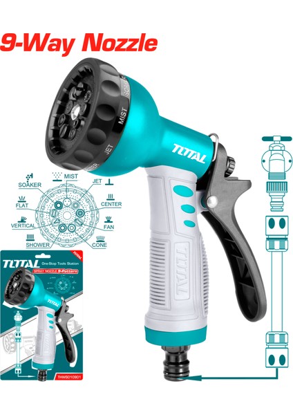 Plastik Sulama Tabancası (9 Fonksiyonlu) / THWS010901