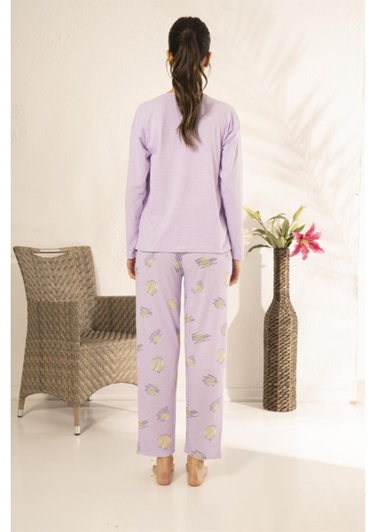 23114 Kadın Desenli Uzun Kollu Yazlık Penye Pijama Takımı fiyatları