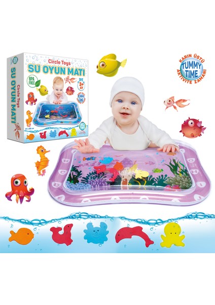 Bebek Su Oyun Matı Tummy Time Karın Üstü Aktivite Zamanı