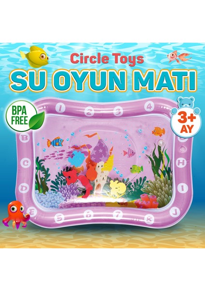 Bebek Su Oyun Matı Tummy Time Karın Üstü Aktivite Zamanı