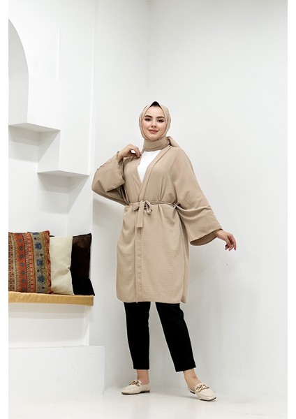 Cng Moda Büyük Beden Kuşaklı Aerbin Spor Kimono