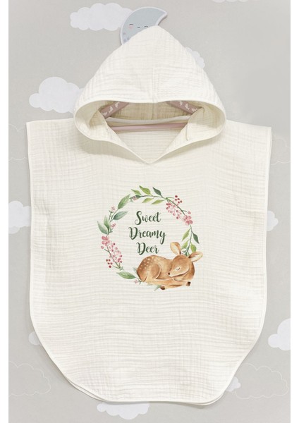 4 Kat Müslin Panço - For Baby Serisi - Çember Içinde Uyuyan Bambi
