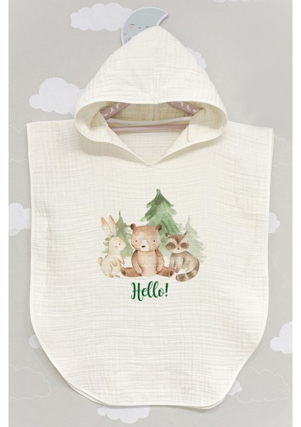 4 Kat Müslin Panço - For Baby Serisi - Çam Ormanı Hayvanları