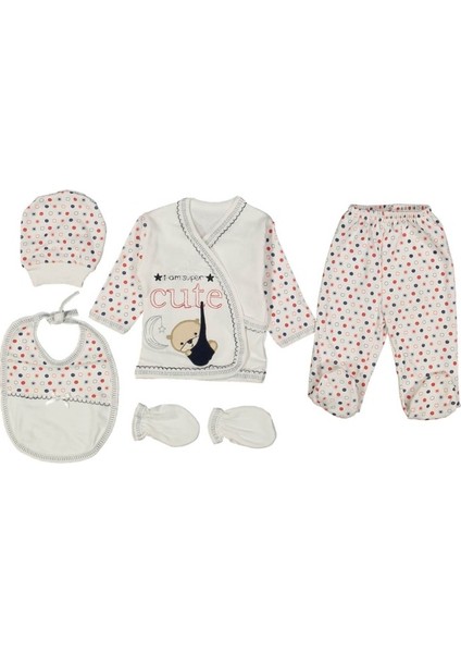 Bebe 5 Li Cute Nakış Kundaklı Ayı Seti