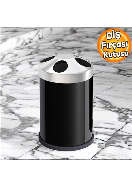 Set Üstü Diş Fırçalık Banyo Metal Diş Fırçası Kabı Kutusu Siyah