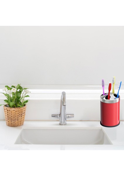 Set Üstü Diş Fırçalık Banyo Metal Diş Fırçası Kabı Kutusu Kırmızı fırsatları