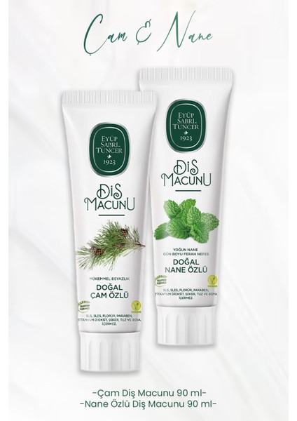 Diş Macunu Çam Özlü 90 ml ve Nane Özlü 90 ml