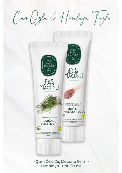 Diş Macunu Çam Özlü 90 ml ve Himalaya Tuzlu 90 ml