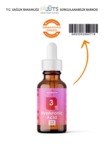 Hyaluronik Asit %3 + | Hyaluronic Acid Yoğun Nemlendirici Serum