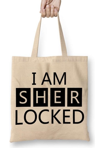 I Am Sher Locked Sherlock Holmes Gun Bez Çanta Uzun Saplı