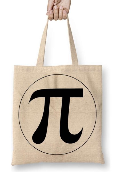 Matematik Daire Pi Sayısı Bez Çanta Uzun Saplı