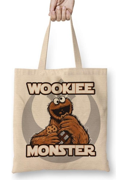 Wookiee Monster Kurabiye Canavarı Bez Çanta Uzun Saplı