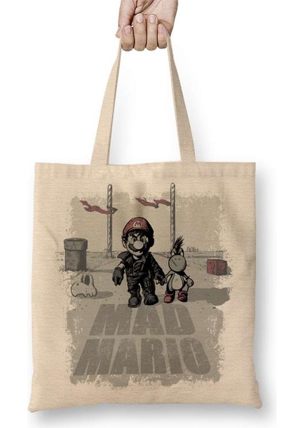 Süper Mario Atari Mad Mario Bez Çanta Uzun Saplı