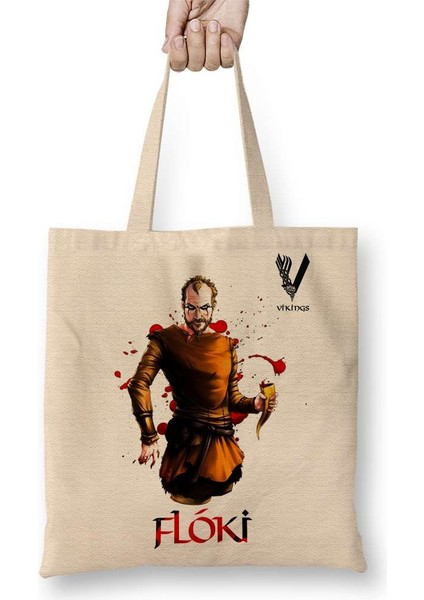 Vikings Floki Black Bez Çanta Uzun Saplı