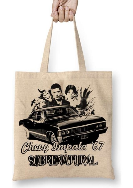 Supernatural Chevy Impala 67 Bez Çanta Uzun Saplı
