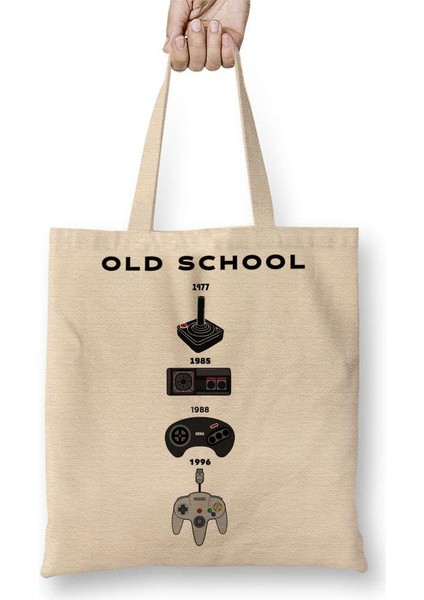 Old School Gamer Bez Çanta Uzun Saplı