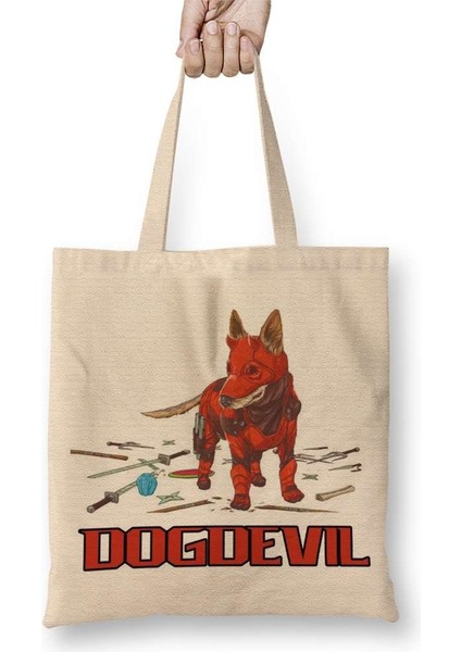 Dogdevil Pug Köpek Bez Çanta Uzun Saplı