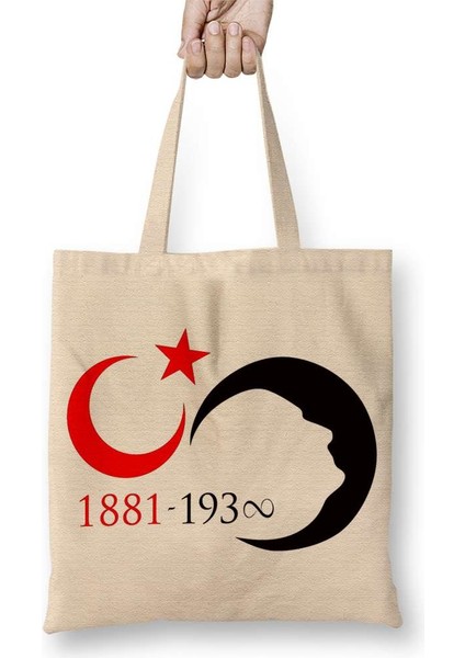 Atatürk 4 Bez Çanta Uzun Saplı