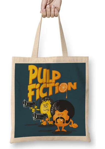 Pulp Fıctıon Bez Çanta Uzun Saplı