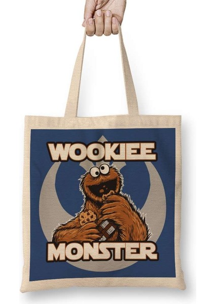 Wookiee Monster Kurabiye Canavarı Bez Çanta Uzun Saplı