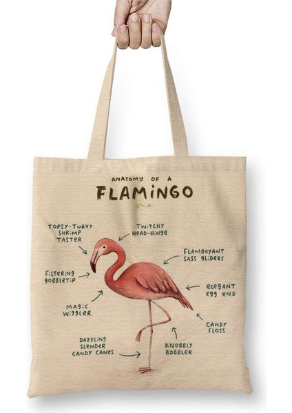 Bir Flamingo Anatomisi 2 Bez Çanta Uzun Saplı