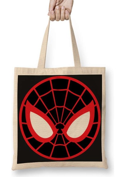 Spider Man Spider Face Bez Çanta Uzun Saplı