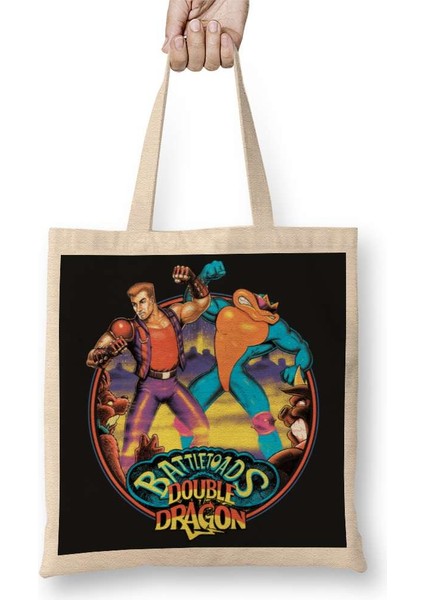 Battletoads Double Dragon Bez Çanta Uzun Saplı