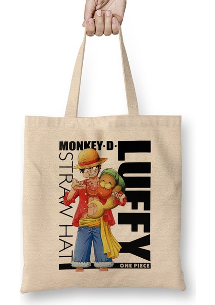 Monkey D Luffy Straw Hat Kungfu Seal Bez Çanta Uzun Saplı