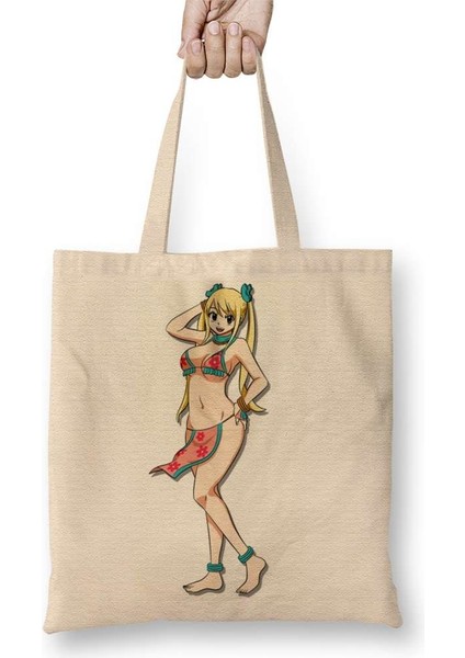 Fairy Tail Lucy Heartfilia Anime Manga Bez Çanta Uzun Saplı