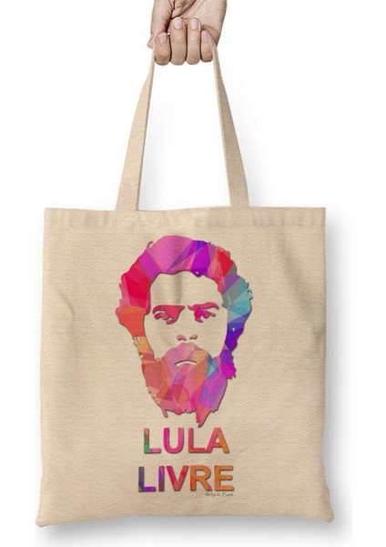 Lula Lıvre Colorido Abstrato Bez Çanta Uzun Saplı