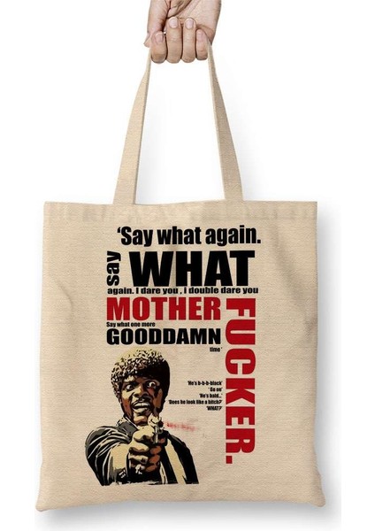 Pulp Fiction Say What Again Bez Çanta Uzun Saplı