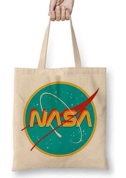 Nasa Retro Bez Çanta Uzun Saplı