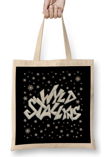 Bill And Ted Wyld Stallyns Christmas Snow Logo Bez Çanta Uzun Saplı