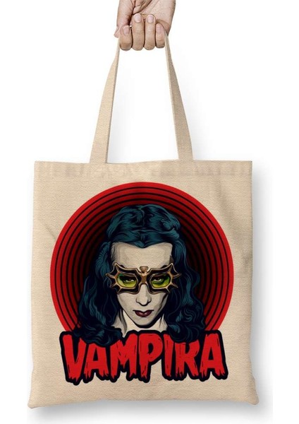 Vampira Bow Down To Varpir Bez Çanta Uzun Saplı