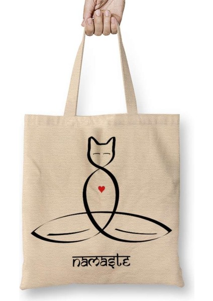 Namaste Yoga 04 Bez Çanta Uzun Saplı